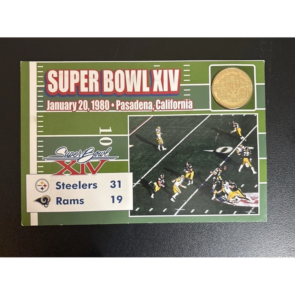 Danbury Mint NFL Super Bowl 14 XIV Flip Coin Steelers vs Rams